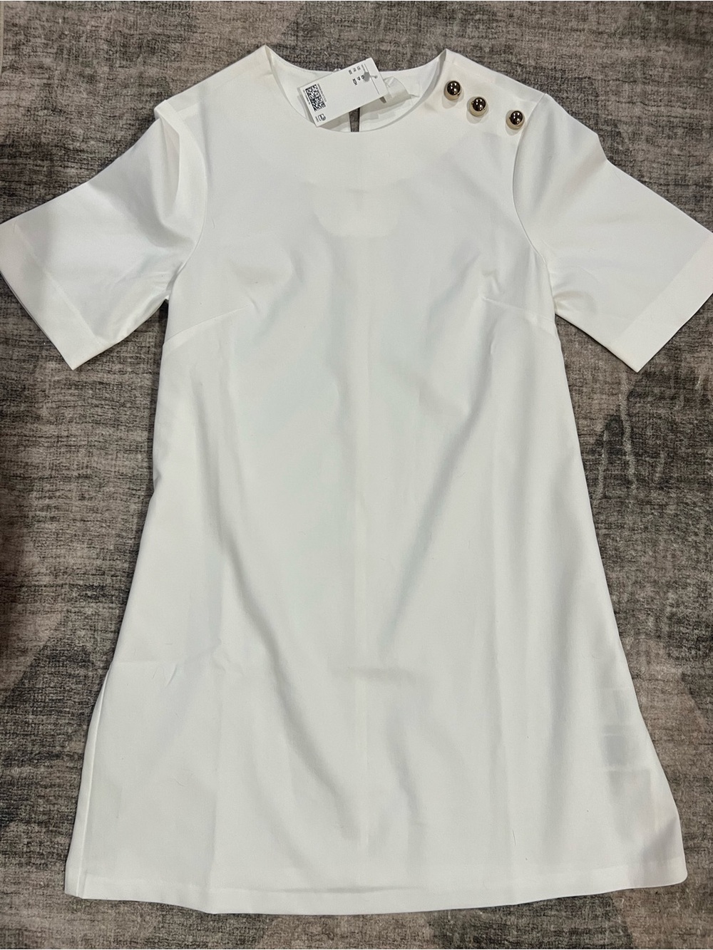 NWT H&M white mod mini dress, size xsm